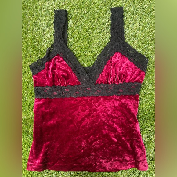 RARE 🖤 VintageBetsey JohnsonVelvet and Lace Gothic Tank Like NewSize S
